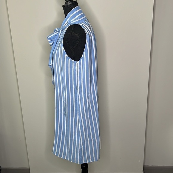 Hunter Dixon Anthropologie 100% Silk Sleeveless Mini Dress Bow Tie Size Medium - Picture 3 of 10